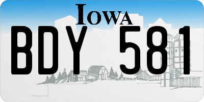 IA license plate BDY581