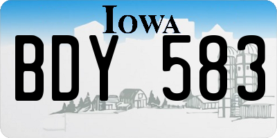 IA license plate BDY583