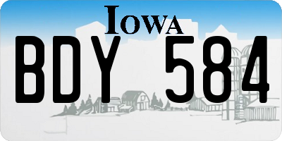 IA license plate BDY584