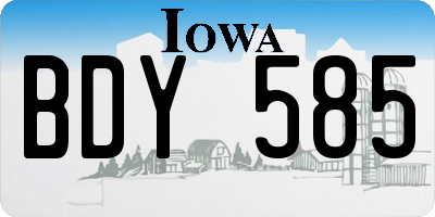 IA license plate BDY585