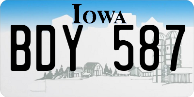 IA license plate BDY587