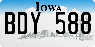 IA license plate BDY588