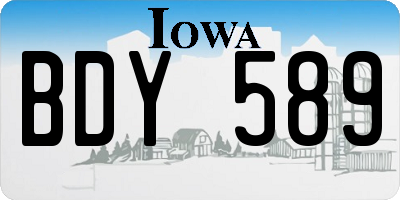 IA license plate BDY589