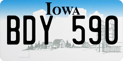 IA license plate BDY590