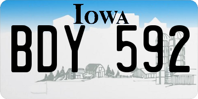 IA license plate BDY592