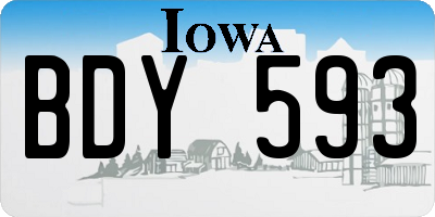 IA license plate BDY593