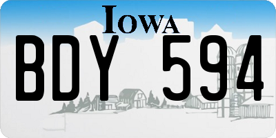 IA license plate BDY594