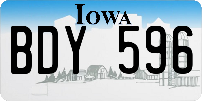 IA license plate BDY596