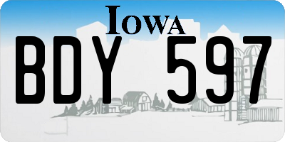 IA license plate BDY597