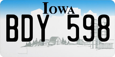 IA license plate BDY598