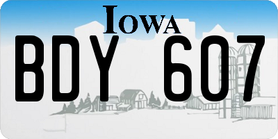 IA license plate BDY607