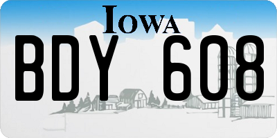 IA license plate BDY608