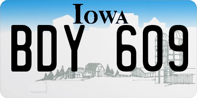 IA license plate BDY609
