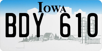 IA license plate BDY610
