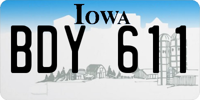 IA license plate BDY611