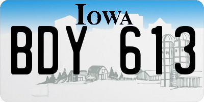 IA license plate BDY613