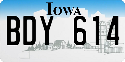 IA license plate BDY614