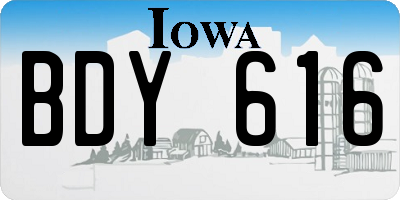 IA license plate BDY616