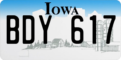 IA license plate BDY617
