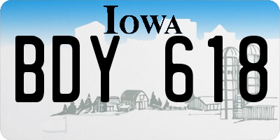 IA license plate BDY618
