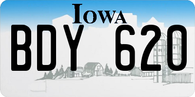 IA license plate BDY620