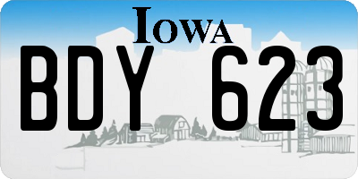 IA license plate BDY623