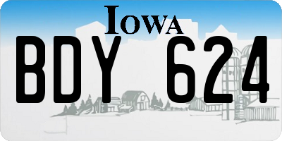 IA license plate BDY624