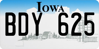 IA license plate BDY625