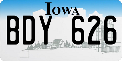 IA license plate BDY626