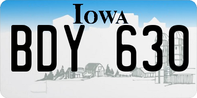 IA license plate BDY630