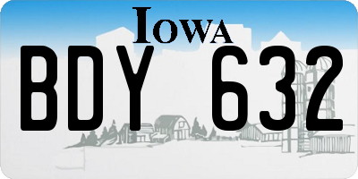 IA license plate BDY632