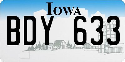 IA license plate BDY633