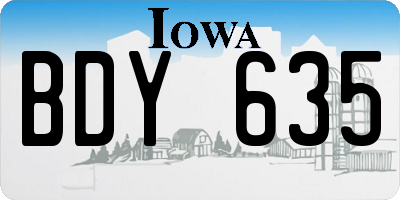 IA license plate BDY635
