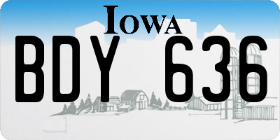 IA license plate BDY636