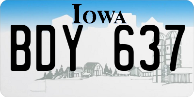 IA license plate BDY637