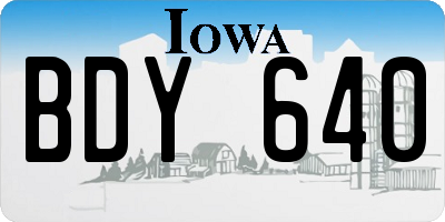 IA license plate BDY640