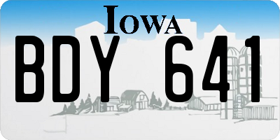 IA license plate BDY641
