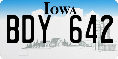 IA license plate BDY642