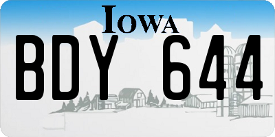 IA license plate BDY644