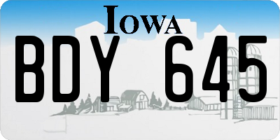 IA license plate BDY645