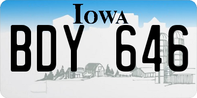 IA license plate BDY646