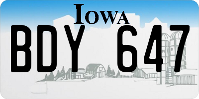 IA license plate BDY647