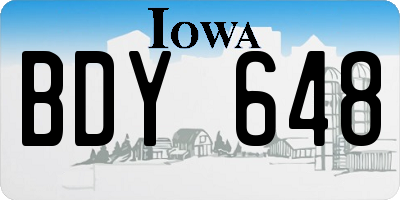 IA license plate BDY648