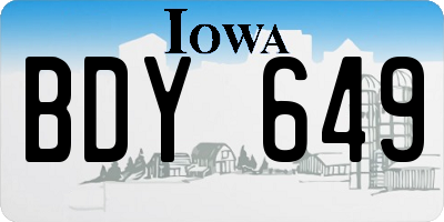 IA license plate BDY649