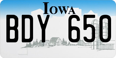 IA license plate BDY650