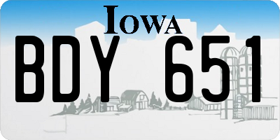IA license plate BDY651