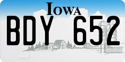 IA license plate BDY652