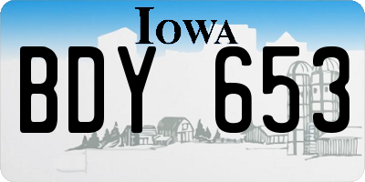 IA license plate BDY653