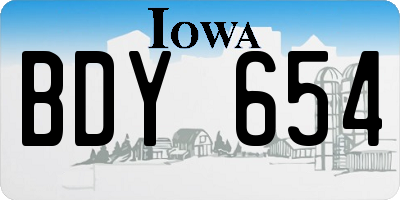 IA license plate BDY654