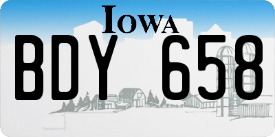 IA license plate BDY658